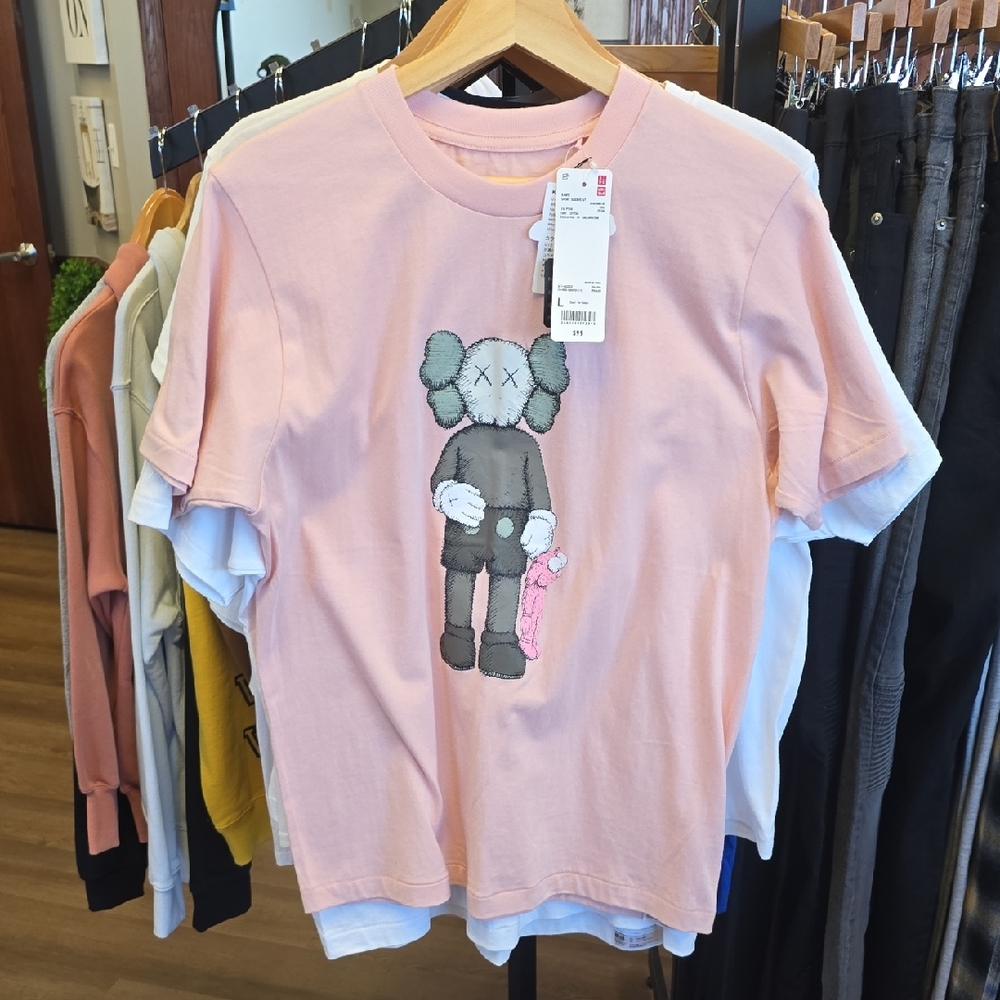KAWS Pink Graphic Short Sleeve Tee